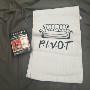 White PIVOT Towel with Black Couch Design